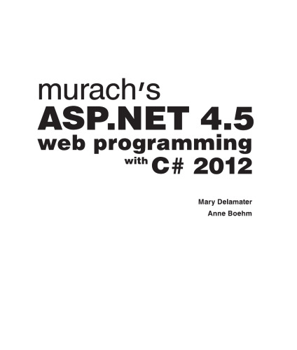 Murach's ASP.NET 4.5 Web Programming with C# 2012