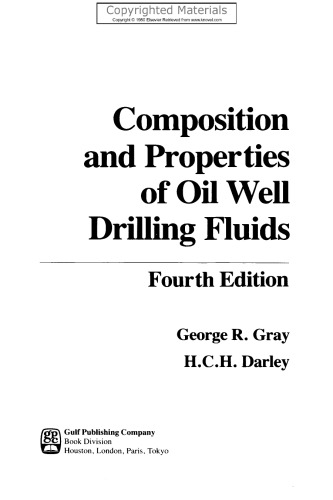 Composition and Properties of Oil Well Drilling Fluids