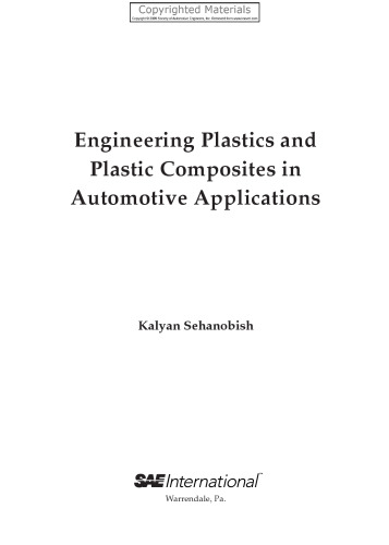 Engineering Plastics and Plastic Composites in Automotive Applications