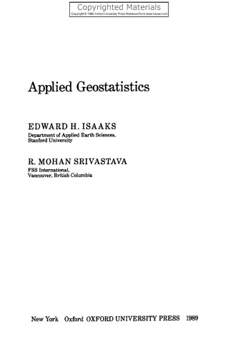 An Introduction to Applied Geostatistics