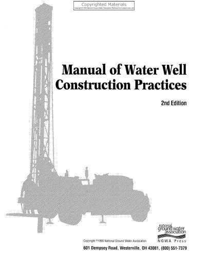 Manual of Water Well Construction Practices