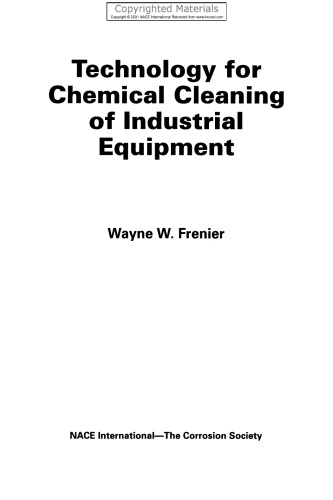 Technology for Chemical Cleaning of Industrial Equipment