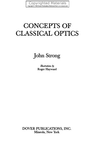 Concepts of Classical Optics