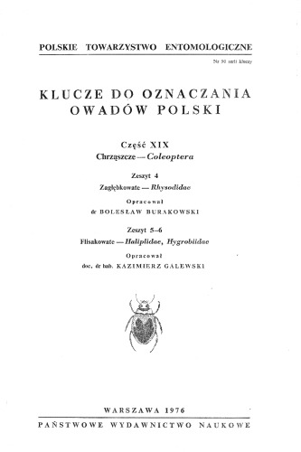 Część XIX - Coleoptera (zaplanowano 100 zeszytów) 4