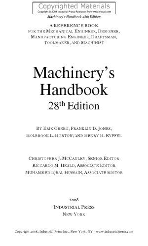 Machinery's Handbook & Guide to Machinery's Handbook