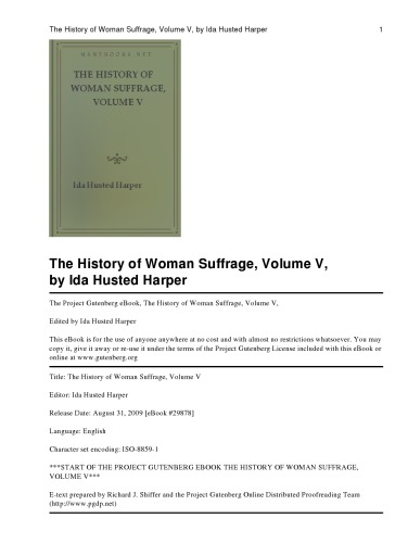 The History of Woman Suffrage, Volume V