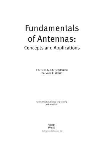 Fundamentals of antennas : concepts and applications