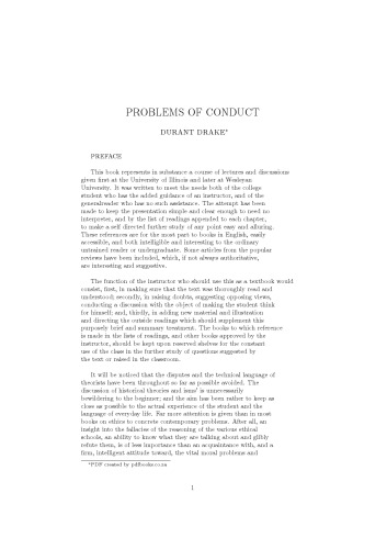 Problems of conduct