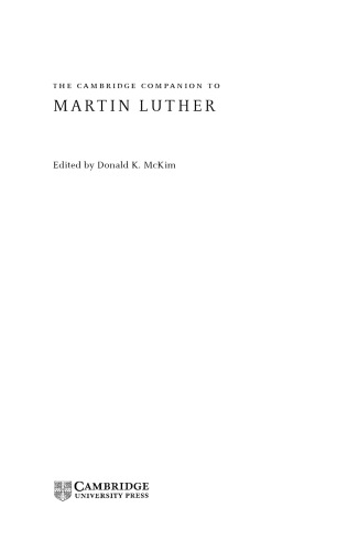 The Cambridge companion to Martin Luther