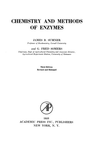 Chemistry and Methods of Enzymes