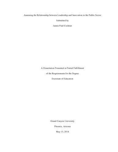 Assessing the Relationship between Leadership and Innovation in the Public Sector