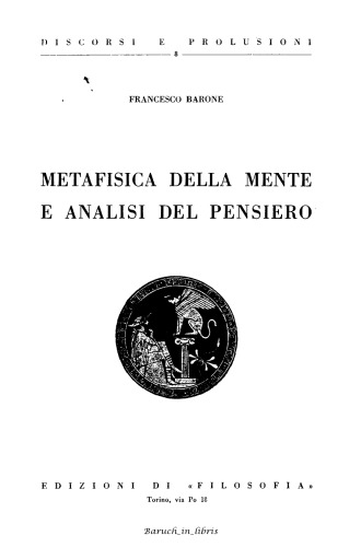 Metafisica della mente e analisi del pensiero