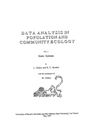 Data Analysis in Population and Community Ecology