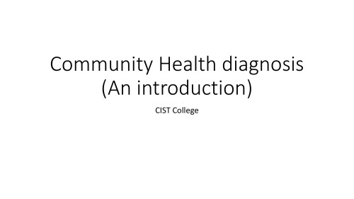 Community Health Diagnosis