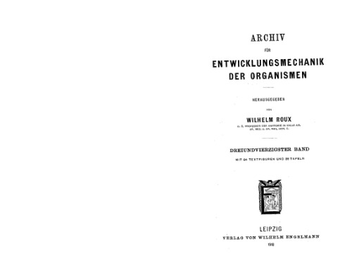 Die Einwirkung parasitaren Lebens auf das sich entwickelnde Amphibienei (den 'Laichball') Arch. EntwMech. Org. 1918. 43(4). S. 556-681 mit 12 Tafel