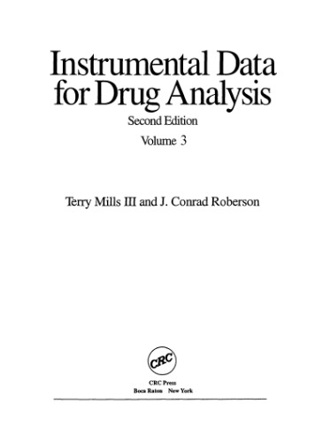 Instrumental Data for Drug Analysis