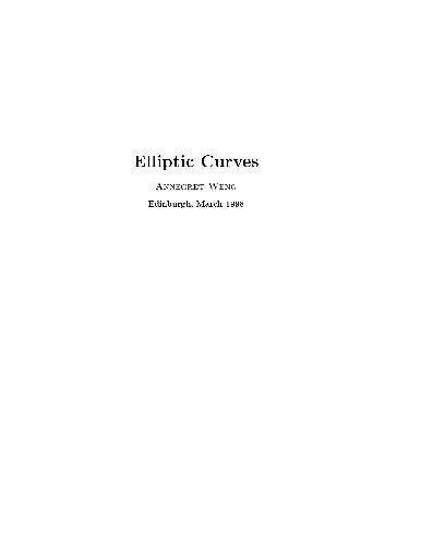 Elliptic Curves (student project)