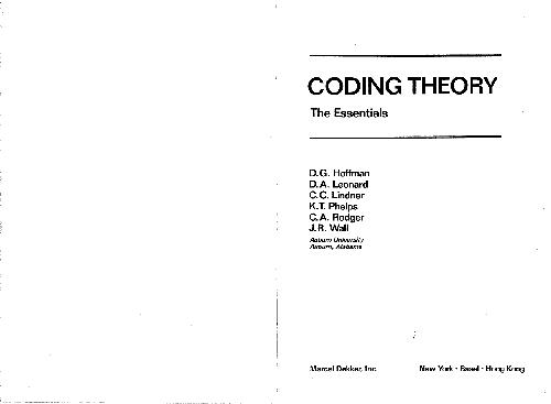 Coding Theory The Essentials