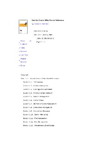 Unix for Oracle DBAs Pocket Reference