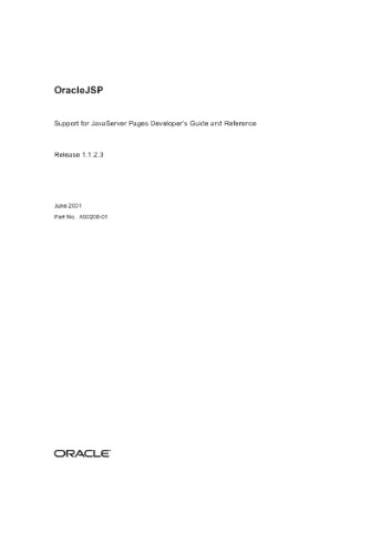 OracleJSP Support for JavaServer Pages Developer[ap]s Guide and Reference (Part No A90208-01) (2001)(release 1 1 2 3)