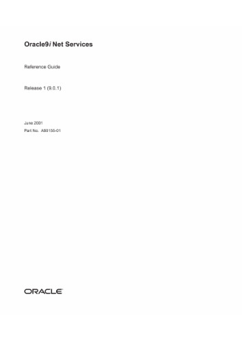 Oracle9i Net Services Reference Guide (Part No A90155-01) (Release 9 0 1) (2001)