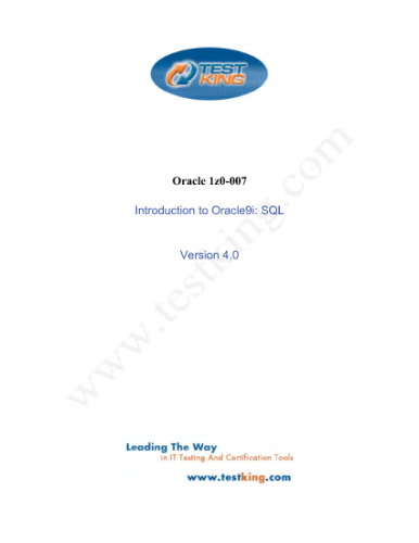 Test King - Introduction to Oracle 9i SQL