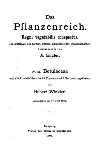 Pflanzenreich winkler betulaceae