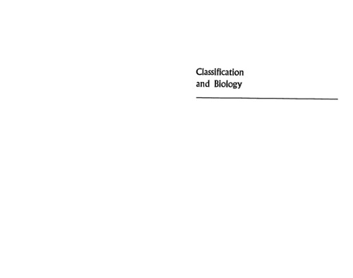Classification and biology