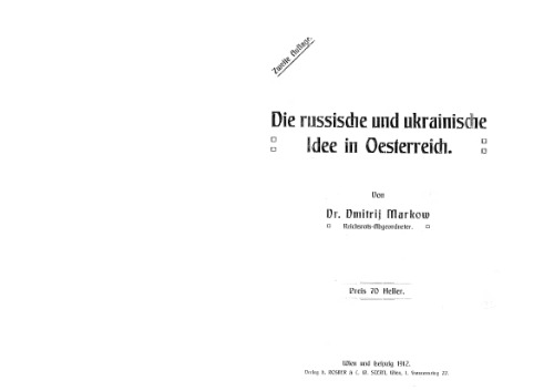 Die russische und ukrainische Idee in Osterreich