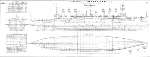 Les dessins de navires de la marine française - JEANNE D ARC 1899