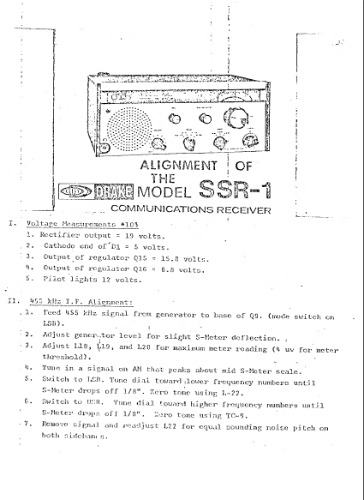 Drake SSR-1 Communications Receiver Alignment