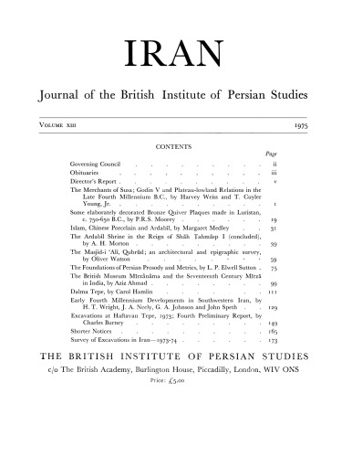 Iran. Journal of the British Institute of Persian Studies