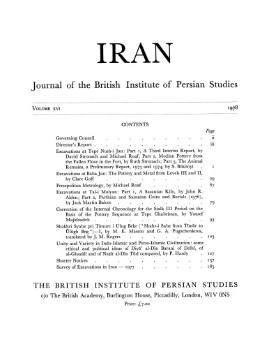 Iran. Journal of the British Institute of Persian Studies