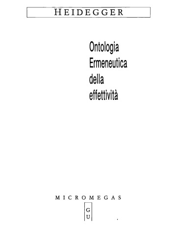 Ontologia. Ermeneutica della fatticità