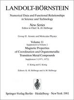 Magnetic Properties of Coordination and Organometallic Transition Metal Compounds