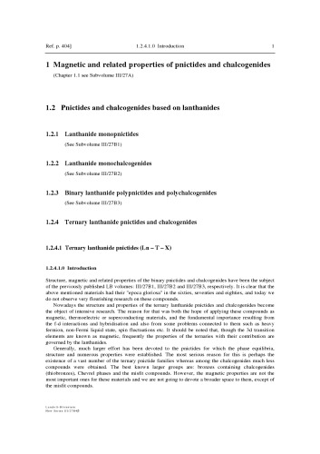 Pnictides and Chalcogenides II (Ternary Lanthanide Pnictides). Part b: 1:2:2, 1:4:12, 3:3:4 and Other Type Compounds