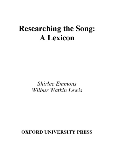 Researching the Song: A Lexicon