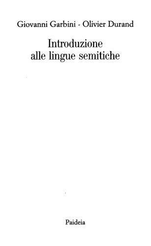 Introduzione alle lingue semitiche