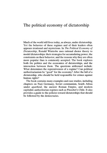 The Political Economy of Dictatorship