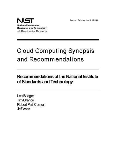 Cloud Computing Synopsis and Recommendations