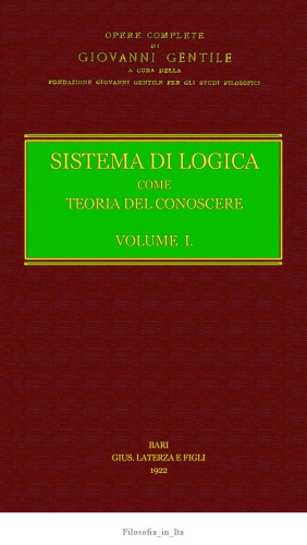 Sistema di logica come teoria del conoscere