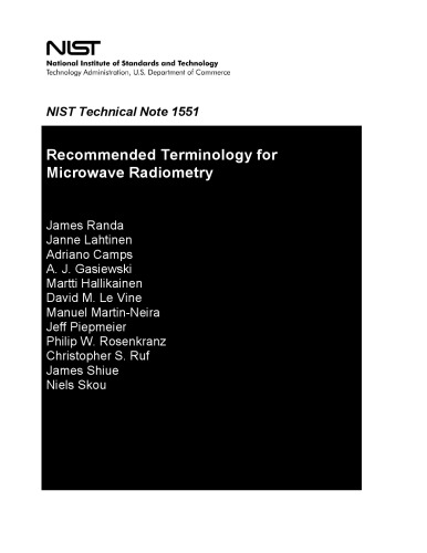 Recommended Terminology for Microwave Radiometry