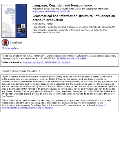 Grammatical and information-structural influences on pronoun production