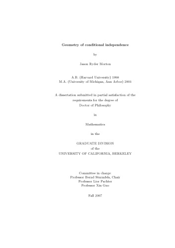 Geometry of conditional independence [dissertation]