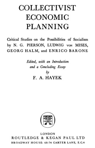 Collectivist Economic Planning