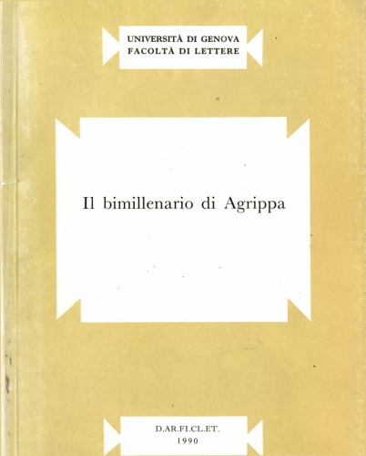 Il Bimillenario di Agrippa.