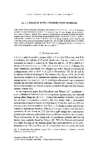(2s1) Designs withs intersection numbers