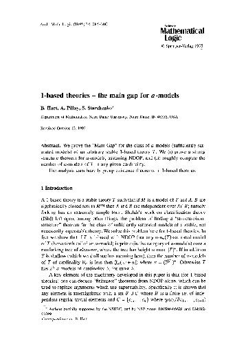 1-based theories - the main gap for a-models