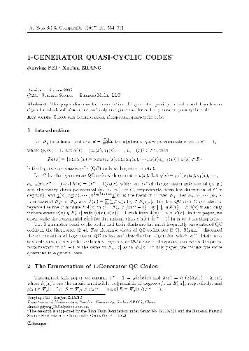 1-Generator Quasi-Cyclic Codes