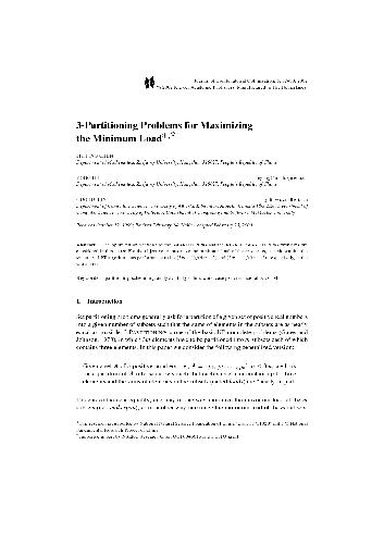 3-Partitioning Problems for Maximizing the Minimum Load